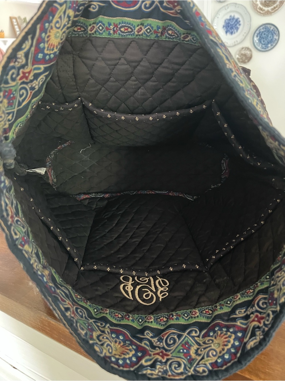 Vintage Vera Bradley (80s), Vera Tote, Monogrammed - Picture 4 of 4